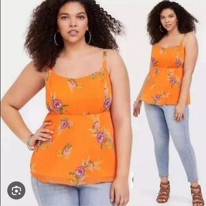 Torrid orange floral tank
